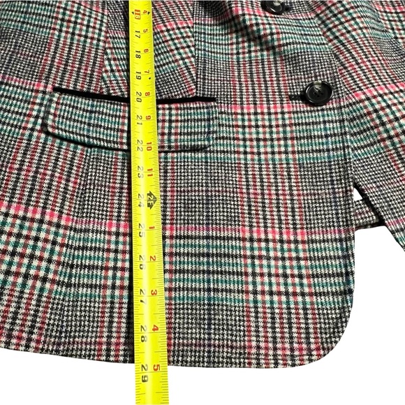 Talbots Womens Shetland Wool Blend Plaid Blazer Size 18W Office Mature Preppy - Picture 9 of 11